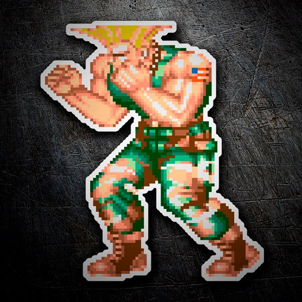 Sticker Street Fighter Guile Pixel 16 Bits